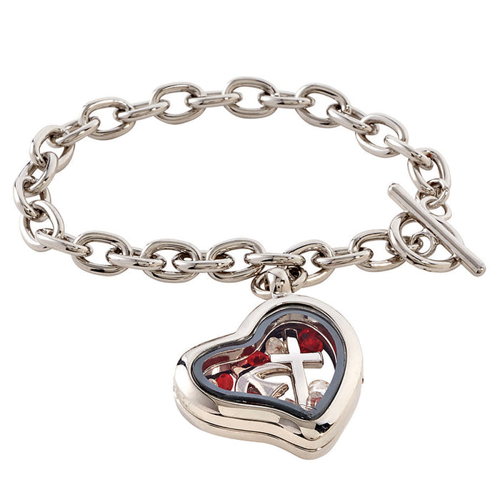 Confirmation Locket Bracelet with Dove and Cross