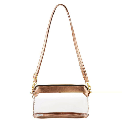 Rose Gold Clear Crossbody Shoulder Stadium Bag