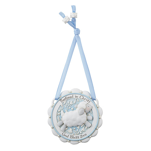 Baptized In Christ Crib Medal Blue