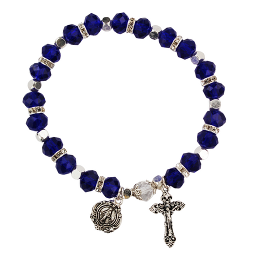 Dark Blue Sapphire Beads Miraculous Medal Rosary Bracelet Catholic Gifts Catholic Presents Gifts for all occasion