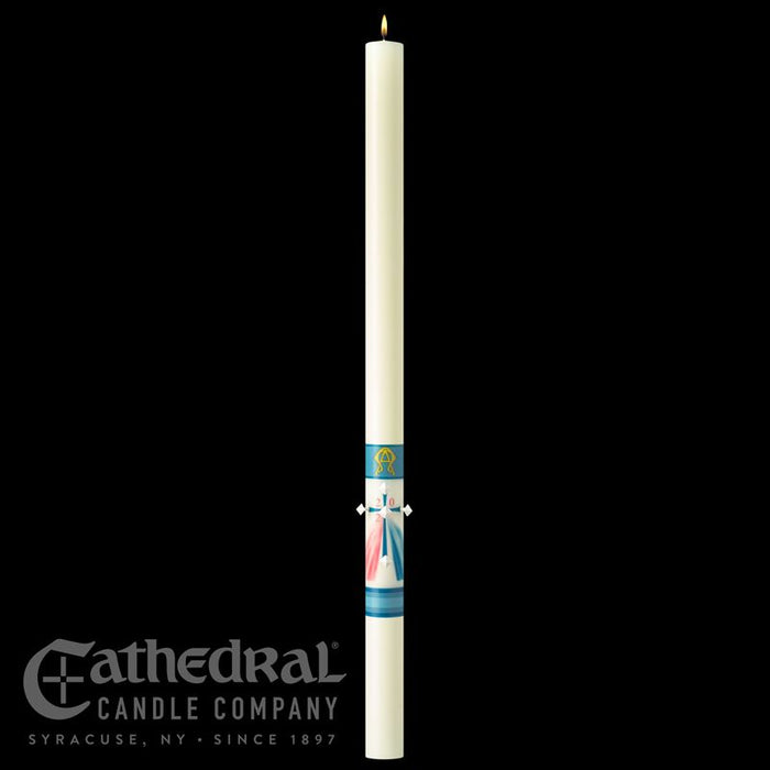Divine Mercy ™ Paschal Candle - Cathedral Candle - Beeswax - 18 Sizes