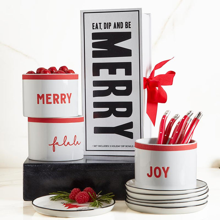 Holiday Dip Bowls Book Box - Eat, Dip & Be Merry design
