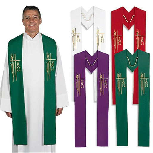 Embroidered Alpha Omega Stole - Set of 4  Church Supply Church Apparels Stoles Overlay Stoles