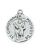 Engravable Sterling Silver St. Christopher Round Medal w/ 24" Rhodium Plated Chain Engravable Sterling Silver St. Christopher Round Medal Engravable Sterling Silver St. Christopher Round necklace