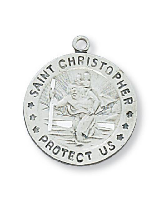 Engravable Sterling Silver St. Christopher Medal w/ 18" Rhodium Chain Engravable Sterling Silver St. Christopher Medal Engravable Sterling Silver St. Christopher necklace