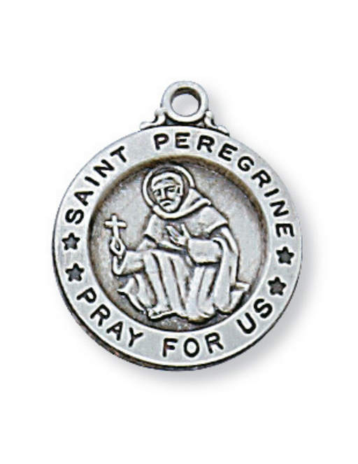 Engravable Sterling Silver St. Peregrine Medal w/ 18" Rhodium Chain Engravable Sterling Silver St. Peregrine Medal Engravable Sterling Silver St. Peregrine necklace
