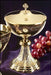 Engraved Grapes and Wheat Ciborium with Celtic Cross Cover