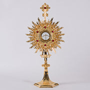 European Crown of Thorns Monstrance and Glass Enclosed Luna with Gems