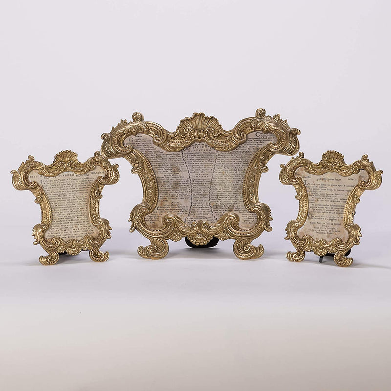 European Design Latin Mass Cards Solid Brass, Polished and Lacquered Mass Cards (Set of 3)