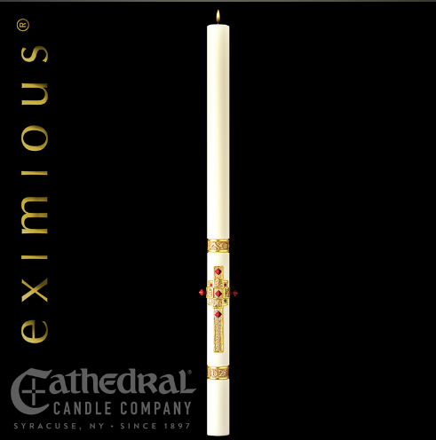 Evangelium Paschal Candle - Cathedral Candle - Beeswax - 17 Sizes