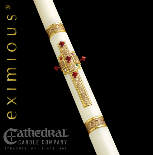 Evangelium Paschal Candle - Cathedral Candle - Beeswax - 17 Sizes