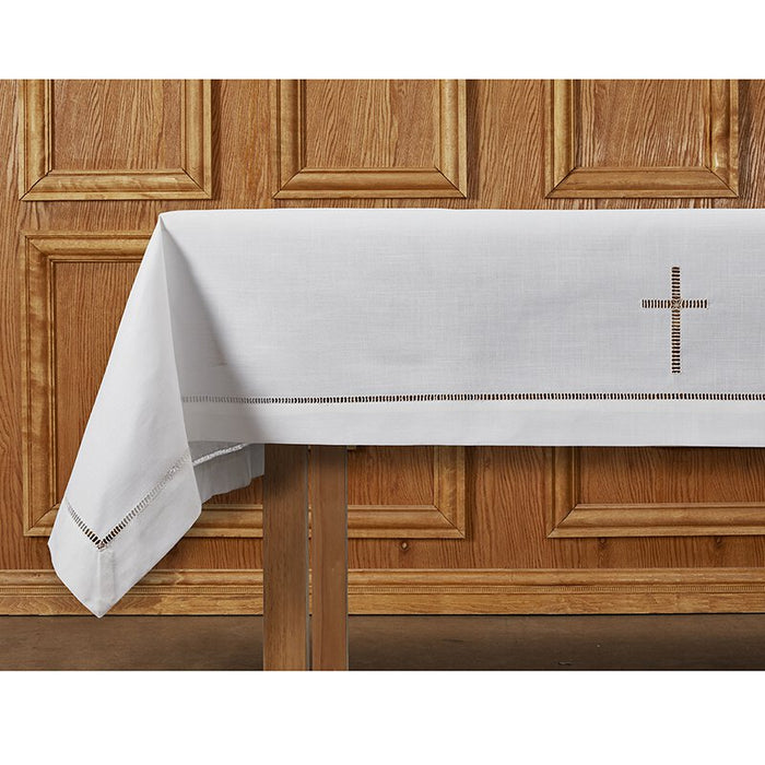 Eyelet Edged Altar Frontal with Embroidered Cross