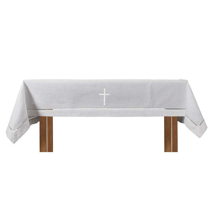 Eyelet Edged Altar Frontal with Embroidered Cross