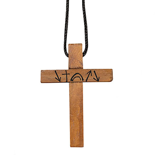 Witness Symbol Wooden Cross Necklace - 24 Pieces Per Package Media 1 of 2