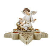 5" Nativity Angel Advent Two Piece Candleholder