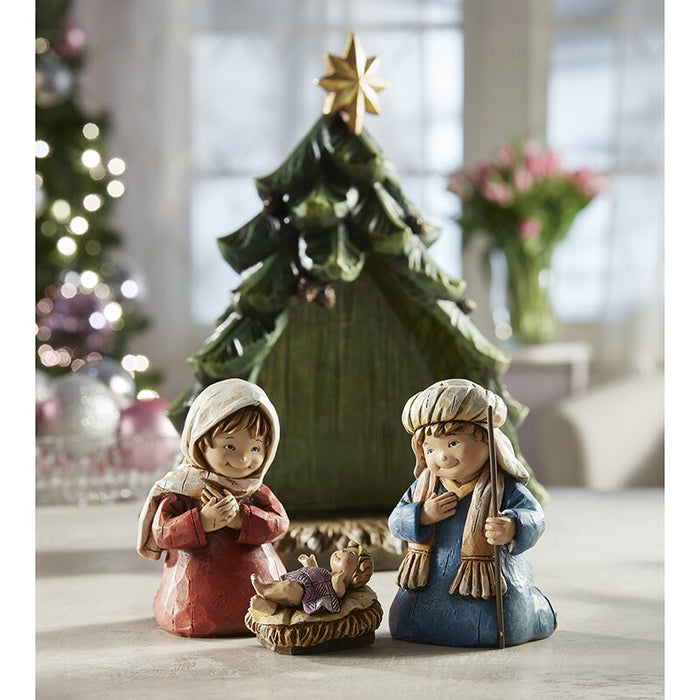 10.5" H Figurine - Children's Nativity Tree Set