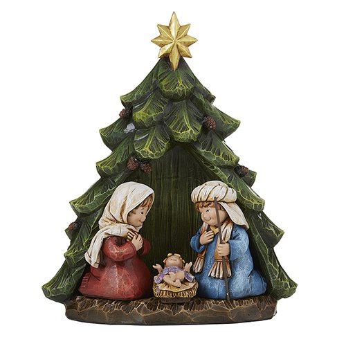 10.5" H Figurine - Children's Nativity Tree Set | 4 Pieces Set