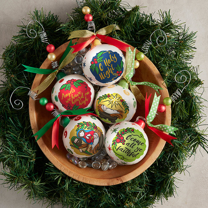 80mm Full-Color Ceramic Christmas Ornaments - Angels We Have Heard On High