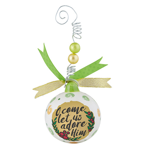 80mm Full-Color Ceramic Christmas Ornaments - O Come Let Us Adore Him