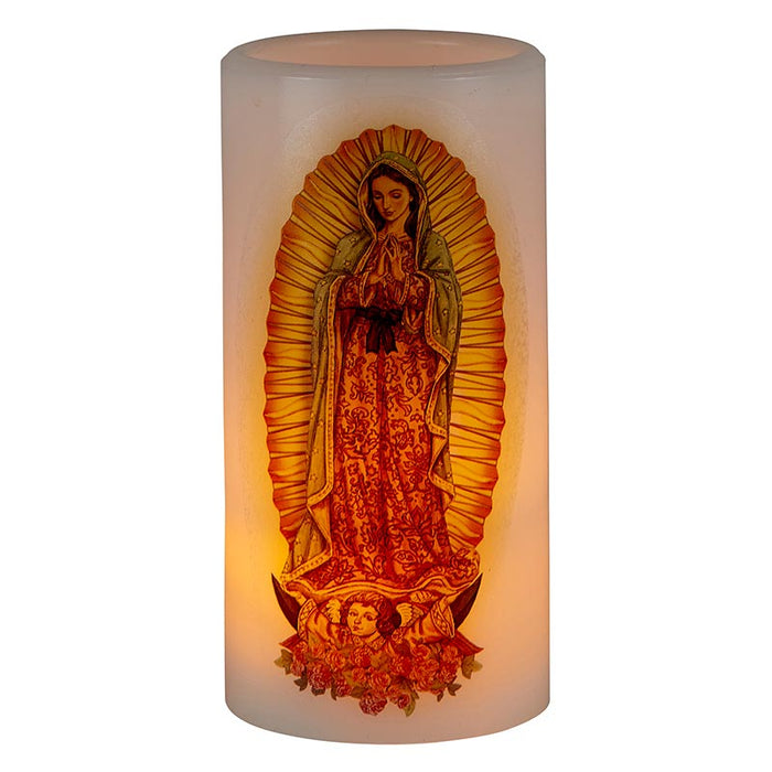 Flameless Devotional Candle - Our Lady of Guadalupe