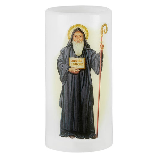 Flameless Devotional Candle - Saint Benedict