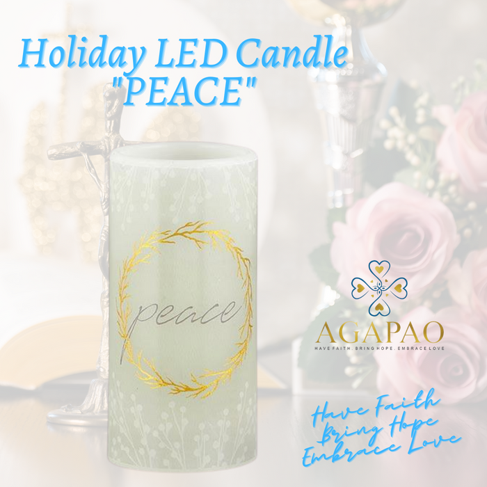 Peace LED Candle Holiday Greetings