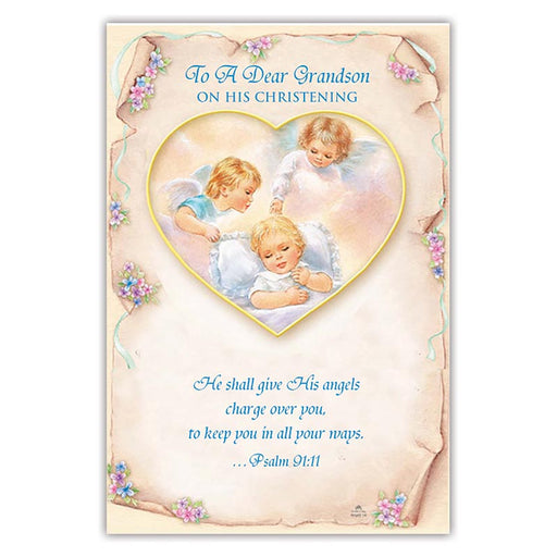 For a Dear Grandson on His Christening - A Grandson Christening Card