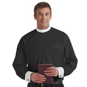 French Cuff Banded Collar Poly Cotton Shirt