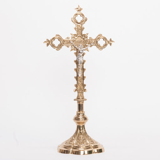 French Gothic Style Altar Crucifix Traditional Altar Cross.