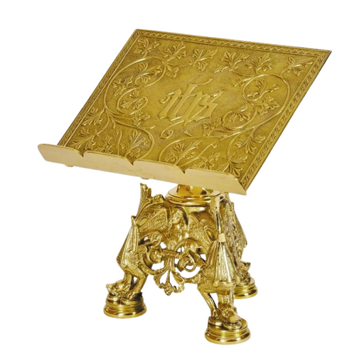 French Style Missal Bible Sacramentary Stand in Solid Brass Polished Brass and Lacquered Missal Stand- Adjustable height Book Rest.