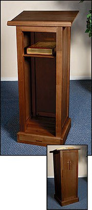 Full Lectern with Shelf - Walnut Finish