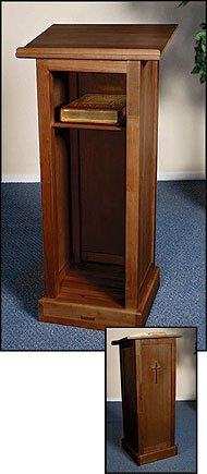 Full Lectern with Shelf - Walnut Finish