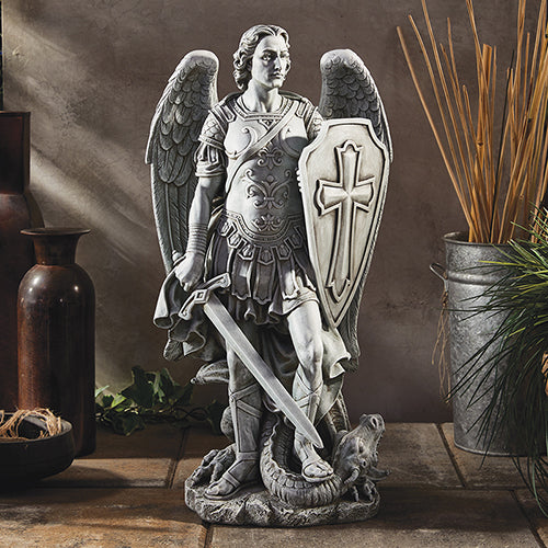 24" St. Michael The Warrior Statue Military Protection St. Michael Armed Forces Protection Armed Forces Guidance