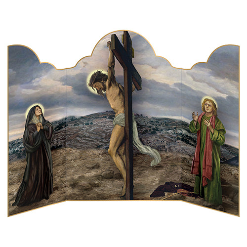 Crucifixion Triptych Card, John 3:16 - 12 Pieces Per Package