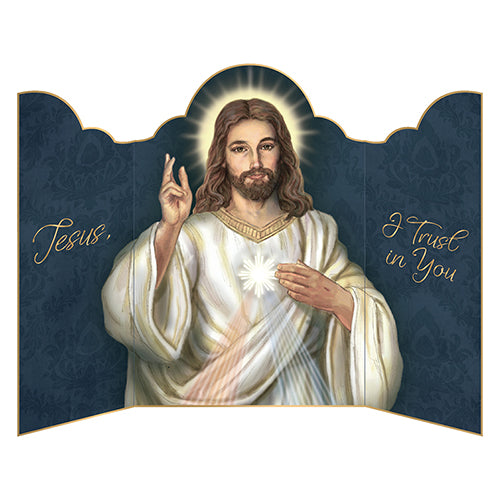 Divine Mercy Triptych Card - 12 Pieces Per Package