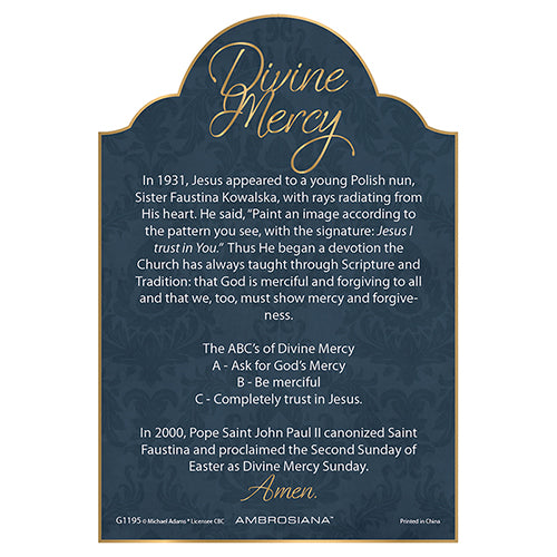 Divine Mercy Triptych Card - 12 Pieces Per Package