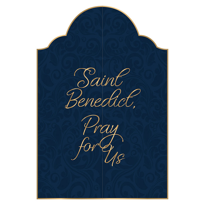 St Benedict Triptych Card | 12 Pieces Per Package St Benedict Triptych Card  St Benedict Card 