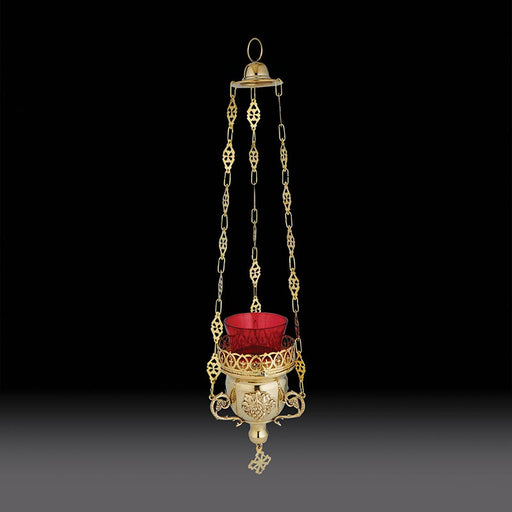 Brass Hanging Sanctuary Lamp with Ruby Glass Sanctuary Lamp Ornate Altar Sanctuary Lamp Sanctuary Lamp with globe Traditional Sanctuary Lamp