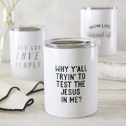 White BPA Free Stainless Steel Tumbler made for your perfect everyday cup of coffee wherever you go made from bamboo with a silicone lid wonderful gift to your brother sister mother father family and friends for their birthday christmas or any occasion