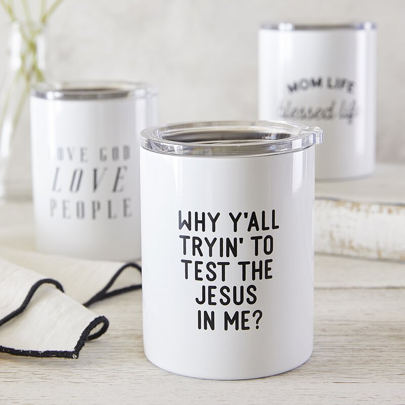 White BPA Free Stainless Steel Tumbler made for your perfect everyday cup of coffee wherever you go made from bamboo with a silicone lid wonderful gift to your brother sister mother father family and friends for their birthday christmas or any occasion