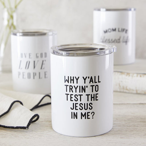 White BPA Free Stainless Steel Tumbler made for your perfect everyday cup of coffee wherever you go made from bamboo with a silicone lid wonderful gift to your brother sister mother father family and friends for their birthday christmas or any occasion