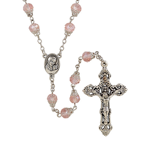 Strength & Dignity Mother's Rosary - Peach Creed® 8mm AB Cap Mother's Rosary - Peach Mother's Day Present Mother's Day Gift Mother's Day special item Mother's Day Rosary