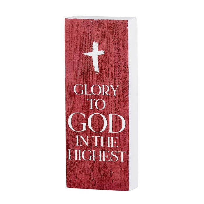 5" H Vertical Block Tabletop Décor - Glory to God in the highest