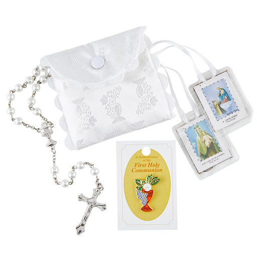 Girl Glass Rosary First Communion Kit - 6 Pieces Per Package