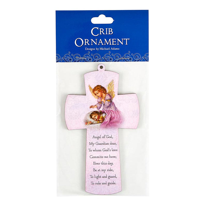 Girl Guardian Angel Cross With "Angel Of God Prayer" - 6 Pieces Per Package