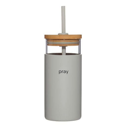 Glass Tumbler with Bamboo Lid - Pray