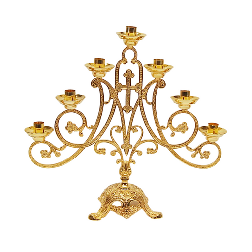 Gold Plated Ave Maria Seven-Light Candelabra 7 Light Candelabra with 7/8" sockets.