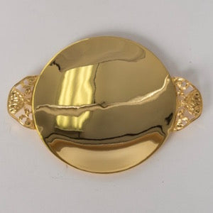 Gold Plated Church Service Communion Paten with Handles