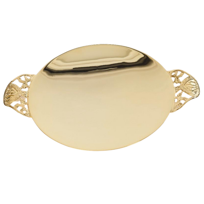 Gold Plated Church Service Communion Paten with Handles
