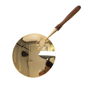 gold Plated Communion Paten with Wood Handle Gold plated Communion Paten w/ Wood Handle, Â Raised Holy Spirit on Backside of Paten